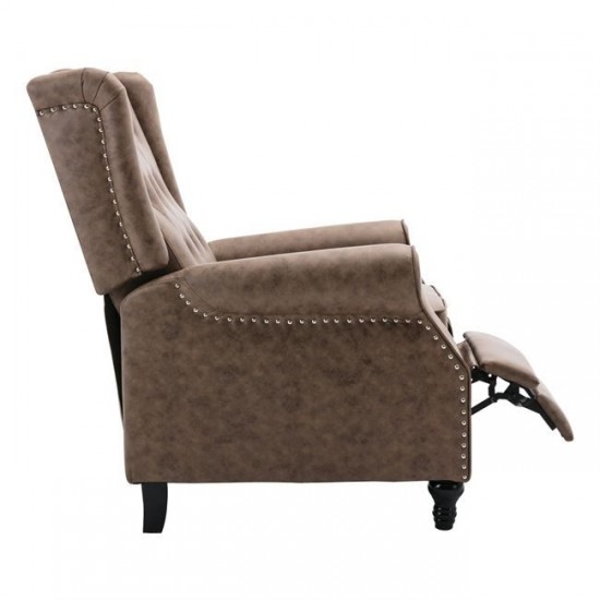 CHESTER Relax Πολυθρόνα Μπερζέρα Σαλονιού, Καθιστικού Ύφασμα Απόχρωση Antique Καφέ 78x85x104cm