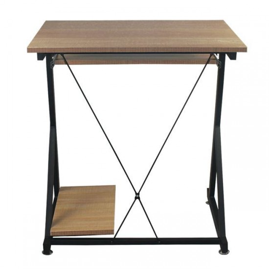 UNIT Γραφείο Η/Υ Μέταλλο Βαφή Μαύρο, Melamine Απόχρωση Sonoma 70x55x75cm