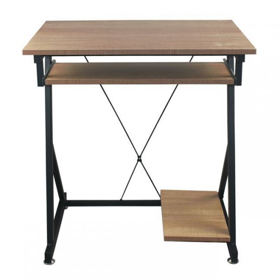 UNIT Γραφείο Η/Υ Μέταλλο Βαφή Μαύρο, Melamine Απόχρωση Sonoma 70x55x75cm