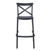 DESTINY Σκαμπό BAR με Πλάτη, PP Ανθρακί, Στοιβαζόμενο 50x53x75/108cm
