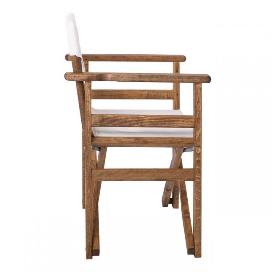 Σκηνοθέτη Σκελετός Πολυθρόνας Οξιά, Βαφή Εμποτισμού Απόχρωση Καρυδί, Πτυσσόμενη  60x51x85cm