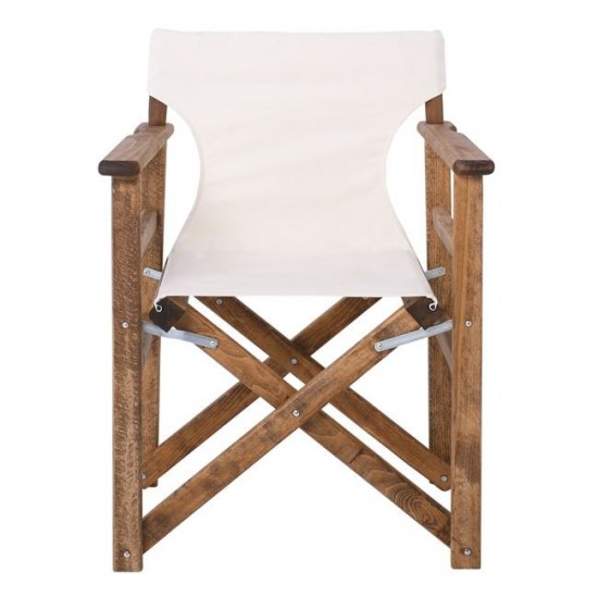 Σκηνοθέτη Σκελετός Πολυθρόνας Οξιά, Βαφή Εμποτισμού Απόχρωση Καρυδί, Πτυσσόμενη  60x51x85cm