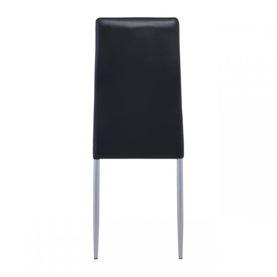 JETTA Καρέκλα Τραπεζαρίας - Κουζίνας, Μέταλλο Βαφή Γκρι, Pvc Μαύρο, Full K/D (Συσκ.6) 40x50x95cm