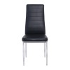 JETTA Καρέκλα Τραπεζαρίας - Κουζίνας, Μέταλλο Χρώμιο, Pvc Μαύρο, Full K/D (Συσκ.6) 40x50x95cm