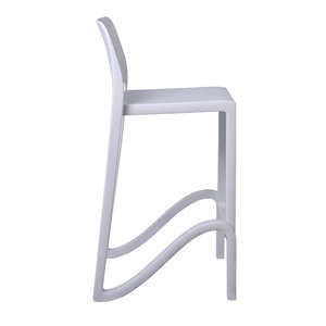 GIANO Σκαμπό BAR με Πλάτη, PP-UV Άσπρο, Στοιβαζόμενο 46x47x75/100cm