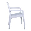 LORA Πολυθρόνα Κήπου Στοιβαζόμενη, PP (Rattan Look) Απόχρωση Άσπρο 57x57x87cm