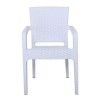 LORA Πολυθρόνα Κήπου Στοιβαζόμενη, PP (Rattan Look) Απόχρωση Άσπρο 57x57x87cm