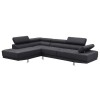 SECTOR Καναπές Σαλονιού Δεξιά Γωνία, Ανακλινόμενα Κεφαλάρια, Ύφασμα Μαύρο 265x191x82cm H.82cm