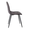 LYDIA Καρέκλα Τραπεζαρίας - Κουζίνας, Μέταλλo Bαφή Μαύρο, Ύφασμα Suede Ανθρακί 44x55x86cm