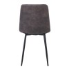 LYDIA Καρέκλα Τραπεζαρίας - Κουζίνας, Μέταλλo Bαφή Μαύρο, Ύφασμα Suede Ανθρακί 44x55x86cm