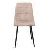 LYDIA Καρέκλα Τραπεζαρίας - Κουζίνας, Μέταλλo Bαφή Μαύρο, Ύφασμα Suede Μπεζ 44x55x86cm