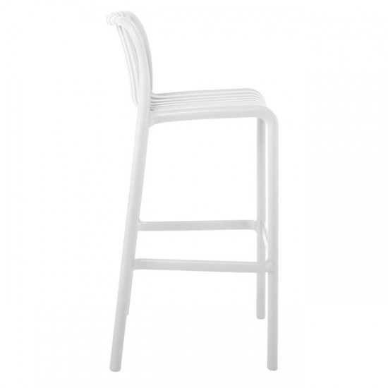 MODA-PRO Σκαμπό Bar Στοιβαζόμενο, PP-UV Protection Απόχρωση Άσπρο 45x49x75/101cm