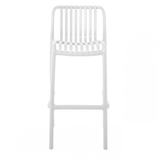 MODA-PRO Σκαμπό Bar Στοιβαζόμενο, PP-UV Protection Απόχρωση Άσπρο 45x49x75/101cm