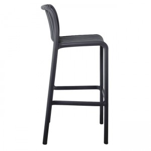 MODA-PRO Σκαμπό Bar Στοιβαζόμενο, PP-UV Protection Απόχρωση Ανθρακί 45x49x75/101cm