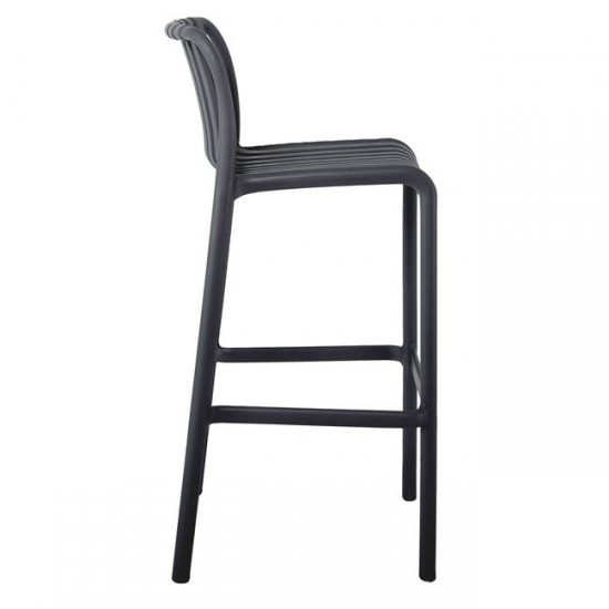 MODA-PRO Σκαμπό Bar Στοιβαζόμενο, PP-UV Protection Απόχρωση Ανθρακί 45x49x75/101cm