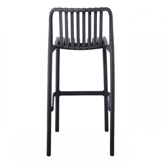 MODA-PRO Σκαμπό Bar Στοιβαζόμενο, PP-UV Protection Απόχρωση Ανθρακί 45x49x75/101cm