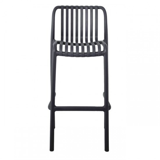 MODA-PRO Σκαμπό Bar Στοιβαζόμενο, PP-UV Protection Απόχρωση Ανθρακί 45x49x75/101cm