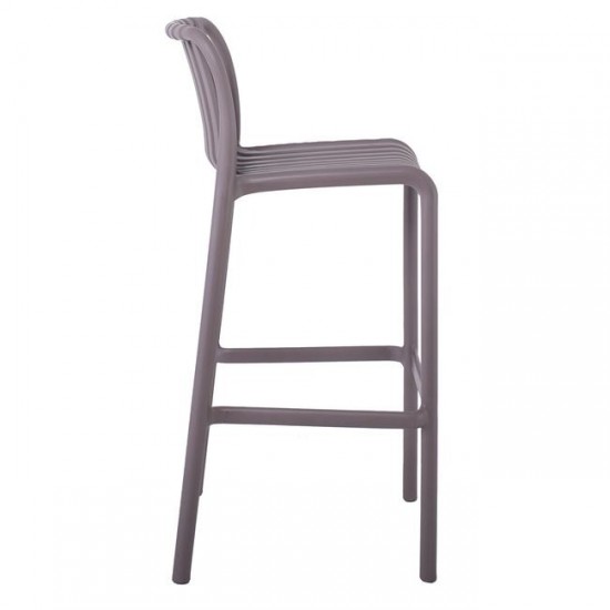 MODA-PRO Σκαμπό Bar Στοιβαζόμενο, PP-UV Protection Απόχρωση Mocha 45x49x75/101cm