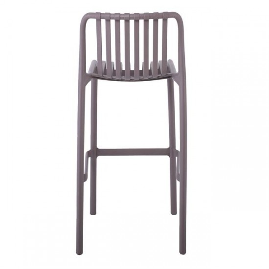 MODA-PRO Σκαμπό Bar Στοιβαζόμενο, PP-UV Protection Απόχρωση Mocha 45x49x75/101cm