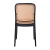 FLORENCE Καρέκλα PP Μαύρο, PP Rattan Μπεζ, Στοιβαζόμενη 41x41x83cm