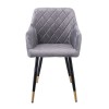 RENA Πολυθρόνα Μέταλλο Βαφή Μαύρο, Ύφασμα Velure, Απόχρωση Γκρι 53x59x85cm
