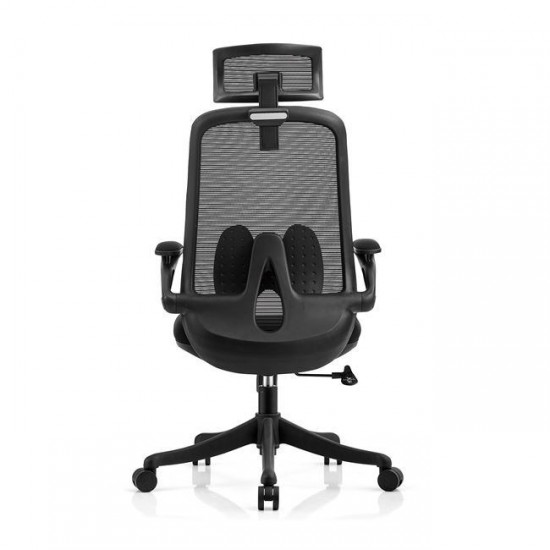 BF3950 Πολυθρόνα Γραφείου Διευθυντή, Mesh Μαύρο, Ύφασμα Μαύρο 72x63x113