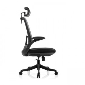 BF3950 Πολυθρόνα Γραφείου Διευθυντή, Mesh Γκρι, Ύφασμα Μαύρο 72x63x113