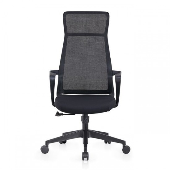 BF2990 Πολυθρόνα Γραφείου Διευθυντή, Mesh Μαύρο, Ύφασμα Μαύρο 73x67x118
