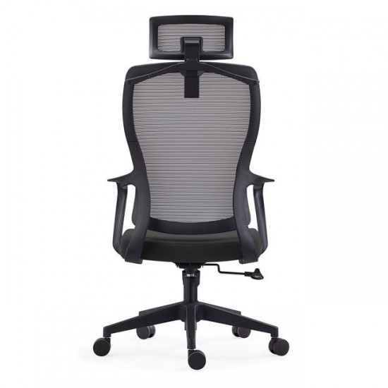 BF3850 Πολυθρόνα Γραφείου Διευθυντή, Mesh Γκρι, Ύφασμα Μαύρο 68x63x110