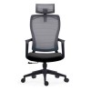 BF3850 Πολυθρόνα Γραφείου Διευθυντή, Mesh Γκρι, Ύφασμα Μαύρο 68x63x110