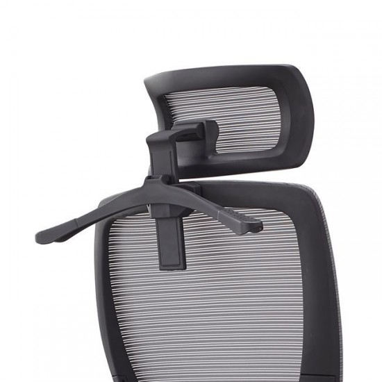 BF3850 Πολυθρόνα Γραφείου Διευθυντή, Mesh Γκρι, Ύφασμα Μαύρο 68x63x110