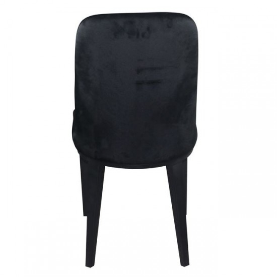 CASTER Καρέκλα Τραπεζαρίας Κουζίνας, Μέταλλο Βαφή Μαύρο Ύφασμα Velure Μαύρο 45x60x89cm