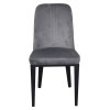 CASTER Καρέκλα Τραπεζαρίας Κουζίνας, Μέταλλο Βαφή Μαύρο Ύφασμα Velure Γκρι 45x60x89cm