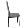 JETTA Καρέκλα Τραπεζαρίας Κουζίνας, Μέταλλο Βαφή Μαύρο Ύφασμα Velure Γκρι (Συσκ.6) 40x50x95cm