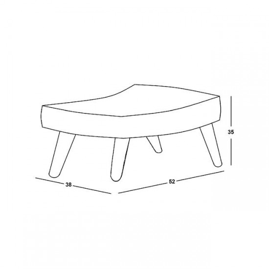 ALMA Σκαμπό - Υποπόδιο, Teddy Ύφασμα Ανοιχτό Γκρι, Πόδια Φυσικό 52x38x35cm