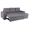 MONTREAL-Max Nabuk Καναπές Κρεβάτι Γωνία Αναστρέψιμη με Αποθηκευτικό Χώρο, Σκούρο Γκρι 246x157xH94cm