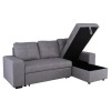 MONTREAL-Max Nabuk Καναπές Κρεβάτι Γωνία Αναστρέψιμη με Αποθηκευτικό Χώρο, Σκούρο Γκρι 246x157xH94cm