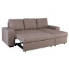 MONTREAL-Max Nabuk Καναπές Κρεβάτι Γωνία Αναστρέψιμη με Αποθηκευτικό Χώρο, Cappuccino 246x157xH94cm