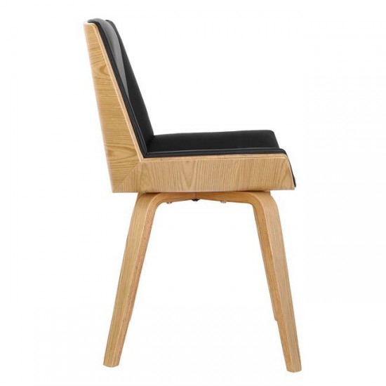 NUMAN Καρέκλα Tραπεζαρίας Φυσικό, PU Μαύρο 52x53x80cm NUMAN Καρέκλα Tραπεζαρίας Φυσικό, PU Μαύρο 52x53x80cm