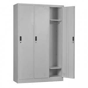 LOCKER 3 Θέσεων Ερμάριο - Ανά θέση: 3 Ράφια, Θέσεις για Κρεμάστρες, Μέταλλο Βαφή Γκρι 115x45x185cm