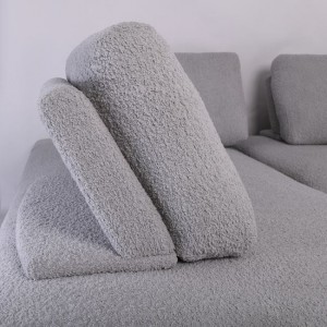 BRISTOL Καναπές Σαλονιού Καθιστικού Πολυμορφικός, Ύφασμα Ανοιχτό Γκρι 318x212x106cm H.89cm