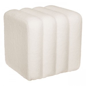 TOGO Σκαμπό Βοηθητικό, Teddy Ύφασμα Εκρού 40x40x41cm