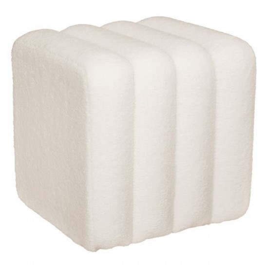 TOGO Σκαμπό Βοηθητικό, Teddy Ύφασμα Εκρού 40x40x41cm