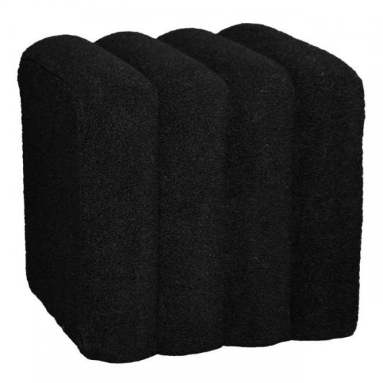 TOGO Σκαμπό Βοηθητικό, Teddy Ύφασμα Μαύρο 40x40x41cm