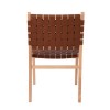 DUNE Καρέκλα Τραπεζαρίας, Ξύλο Απόχρωση Φυσικό, Κάθισμα-Πλάτη Ιμάντες Pu Καφέ 50x59x85cm