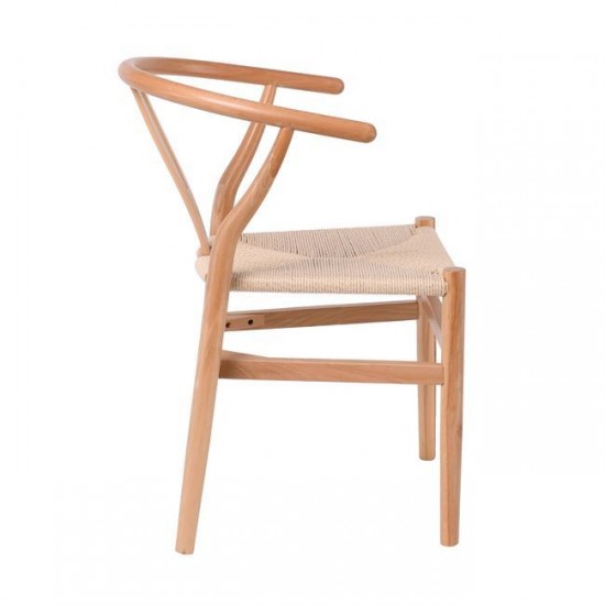 LIMA Καρέκλα Στοιβαζόμενη, Ξύλο Απόχρωση Φυσικό, Κάθισμα Paper Rope Φυσικό 56x52x76cm