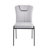 ANDRIA Καρέκλα Τραπεζαρίας- Κουζίνας, Μέταλλο Βαφή Μαύρο, Pu Ανοιχτό Γκρι 47x60x86cm