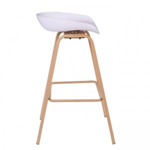 PENT Σκαμπό Bar, Μέταλλο Βαφή Φυσικό, PP Άσπρο 49x52x72/84cm