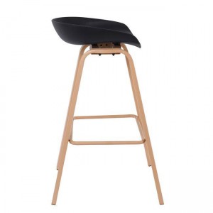 PENT Σκαμπό Bar, Μέταλλο Βαφή Φυσικό, PP Μαύρο 49x52x72/84cm