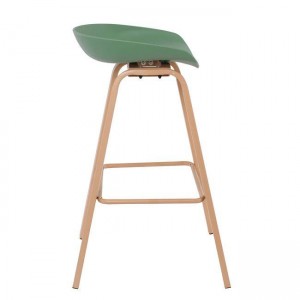 PENT Σκαμπό Bar, Μέταλλο Βαφή Φυσικό, PP Πράσινο 49x52x72/84cm